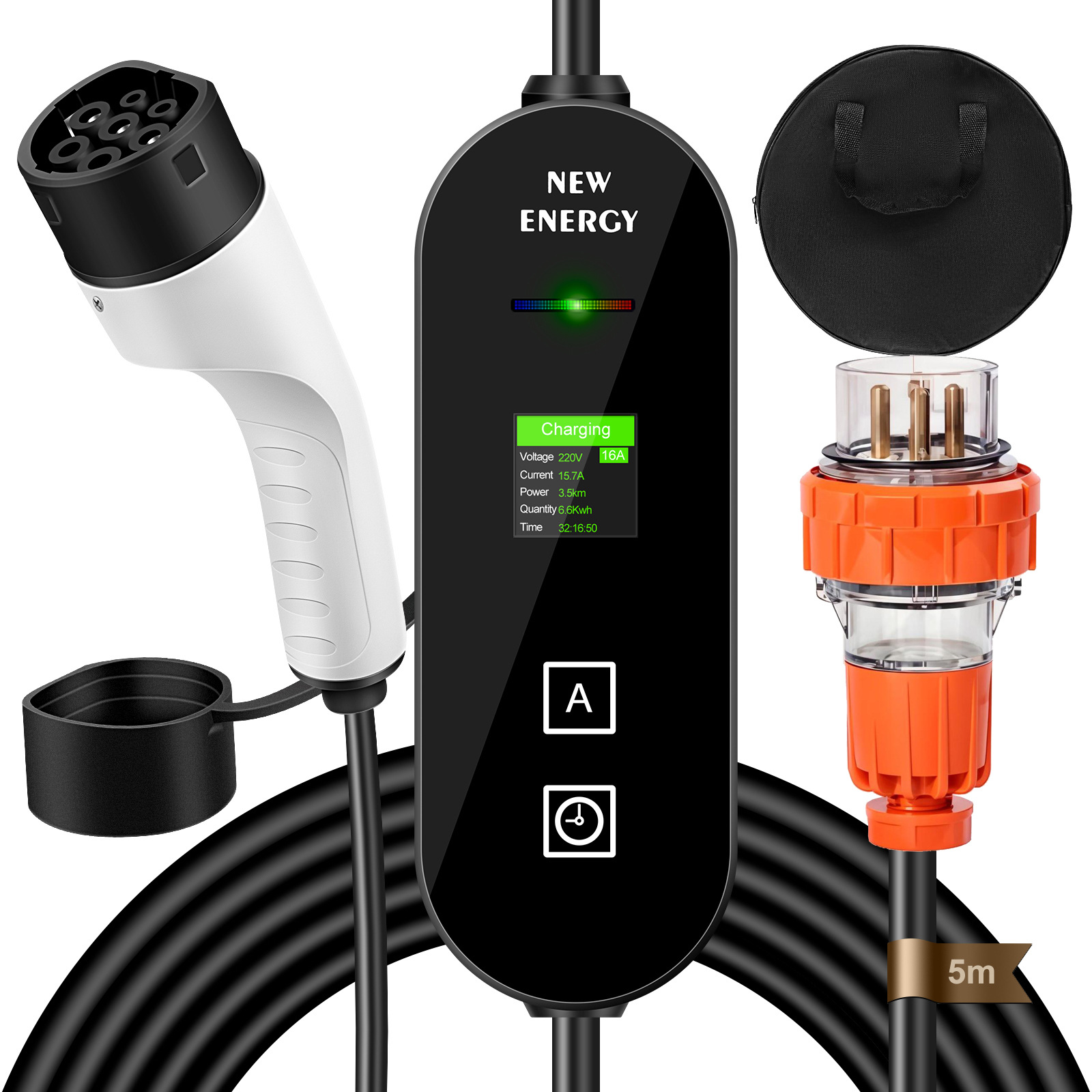 Portable Ev Charger 32A Type 2 Cee Plug - Prise UE/Royaume-Uni CEE 32A/16A, station de
