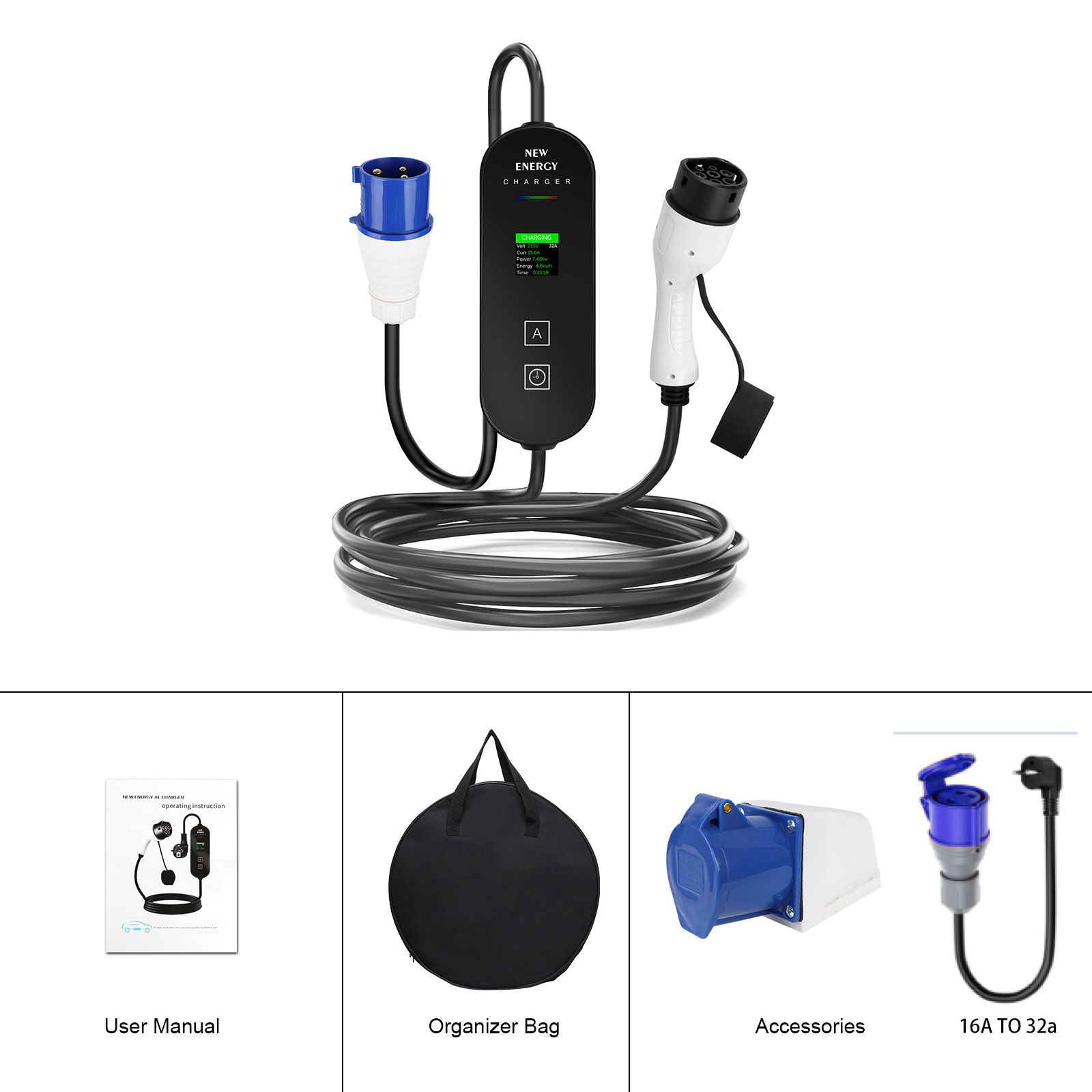 Prise UE/Royaume-Uni CEE 32A/1 - Portable Ev Charger 32A Type 2 Cee Plug avis et prix